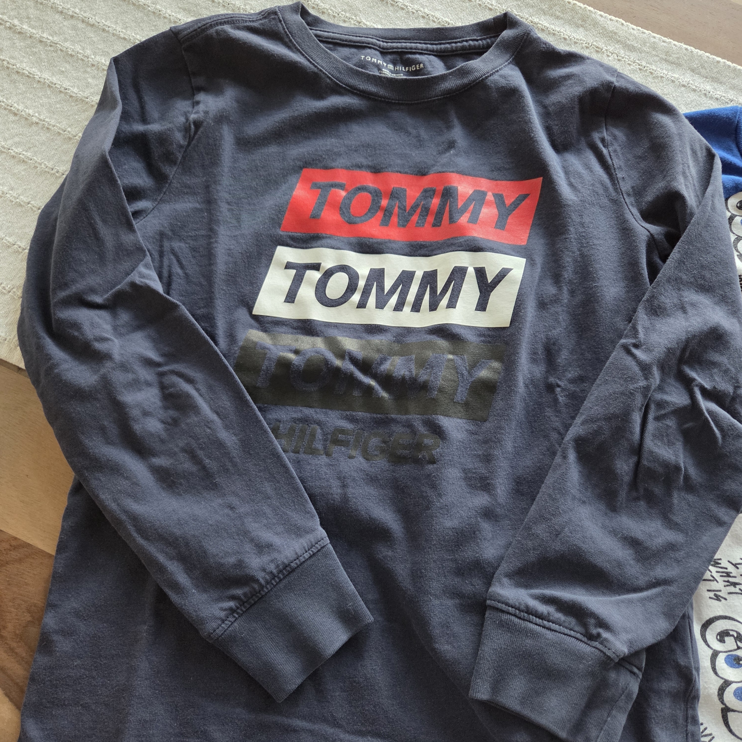 Tommy Hilfiger Kids Black And Red Long Sleeve Tee
